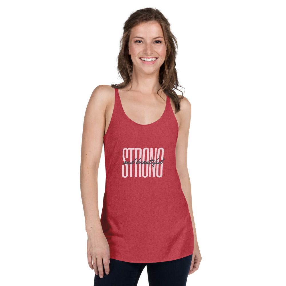 Strong and beautiful, Women's Racerback Tank